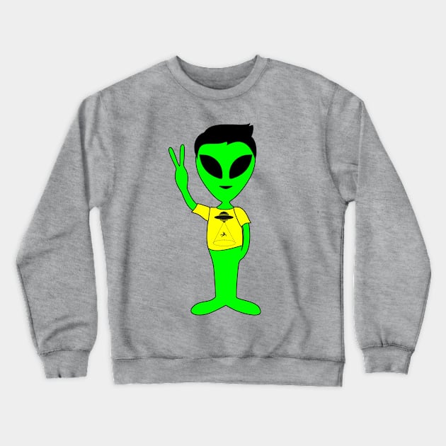 Peace Alien - Hypnocritical Kidnapping UFO T-Shirt Crewneck Sweatshirt by EDDArt